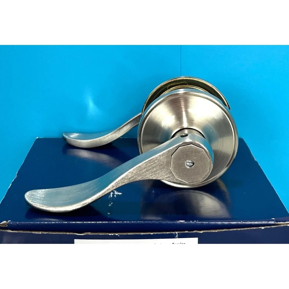 Copper Creek Wave Lever Privacy Door Handle Set in Satin Nickel Finish-NEW‎